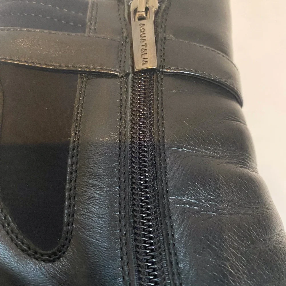 Aquatalia black ankle boot with buckle - Picture 9 of 13